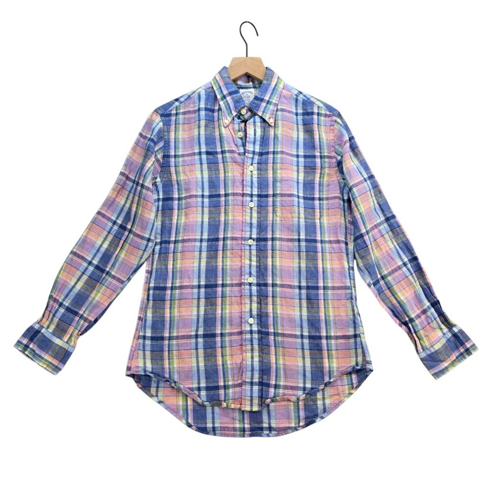 Brooks Bothers x Baird McNutt 100% Irish Linen Regent Long Sleeve Button Down Sm